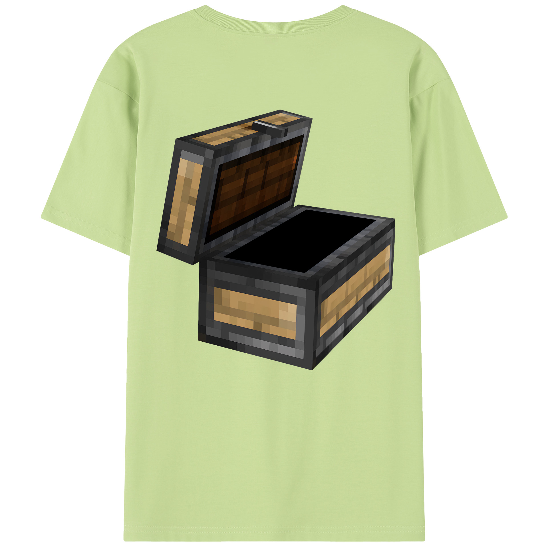（画像用） マインクラフト ブロックの世界 Minecraft MC Block world 綿100％半袖Tシャツ（背面プリント）